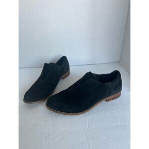 1. State Slip On Loafers Size 7.5M Black Suede Preppy Flat Oxford Dress Shoes